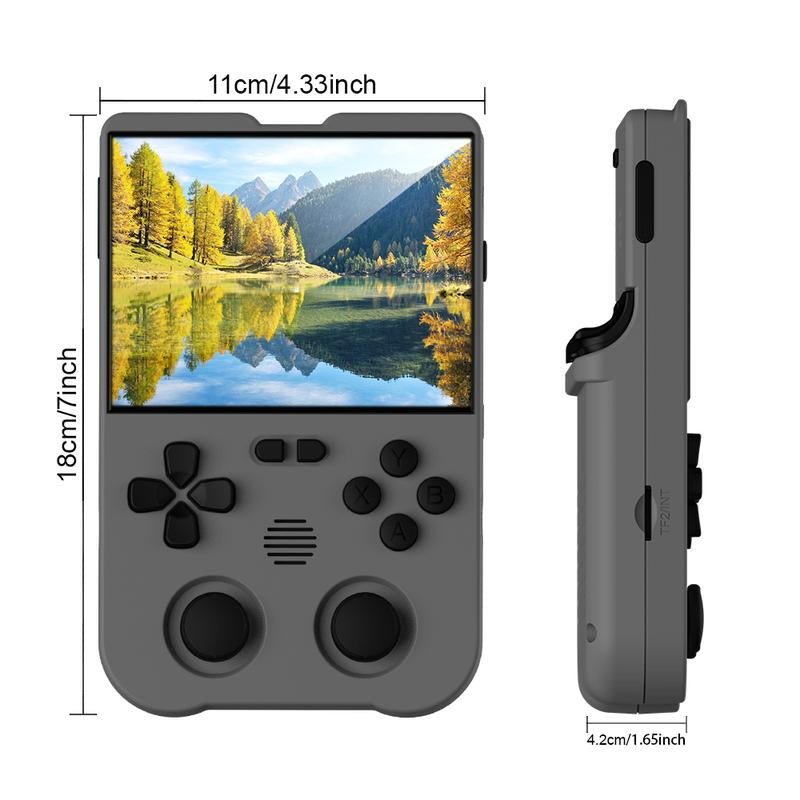 AMPOWN XU10 3.5 Inch Handheld Game Console for Summer, Retro 64G High-End Gaming Console, Dual Card Slot Support TF Card Expansion to 512GB, Support C2C Charger Protection White-64G